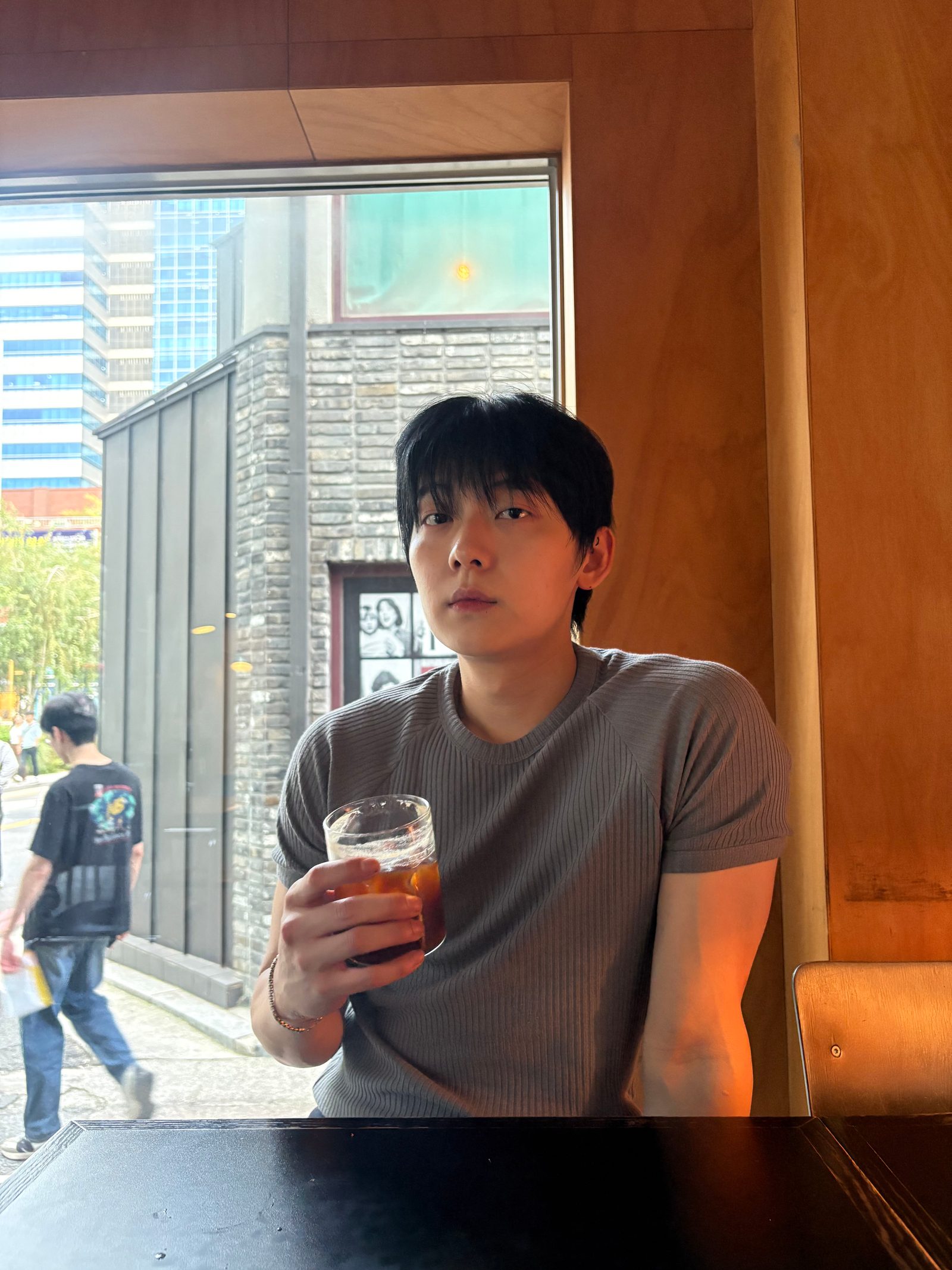 래글런 골지 슬림 반팔티 상세 이미지 9
