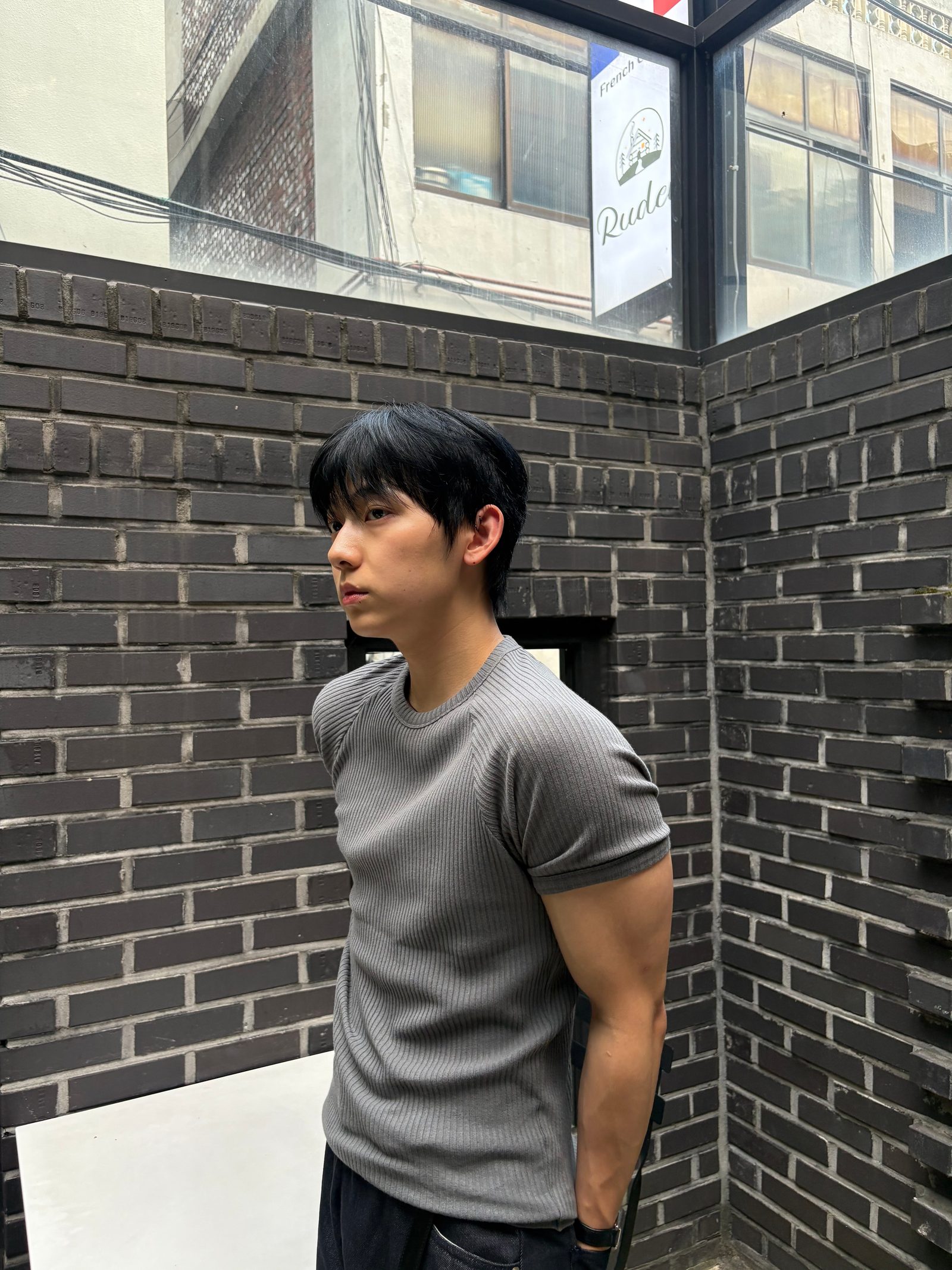 래글런 골지 슬림 반팔티 상세 이미지 15